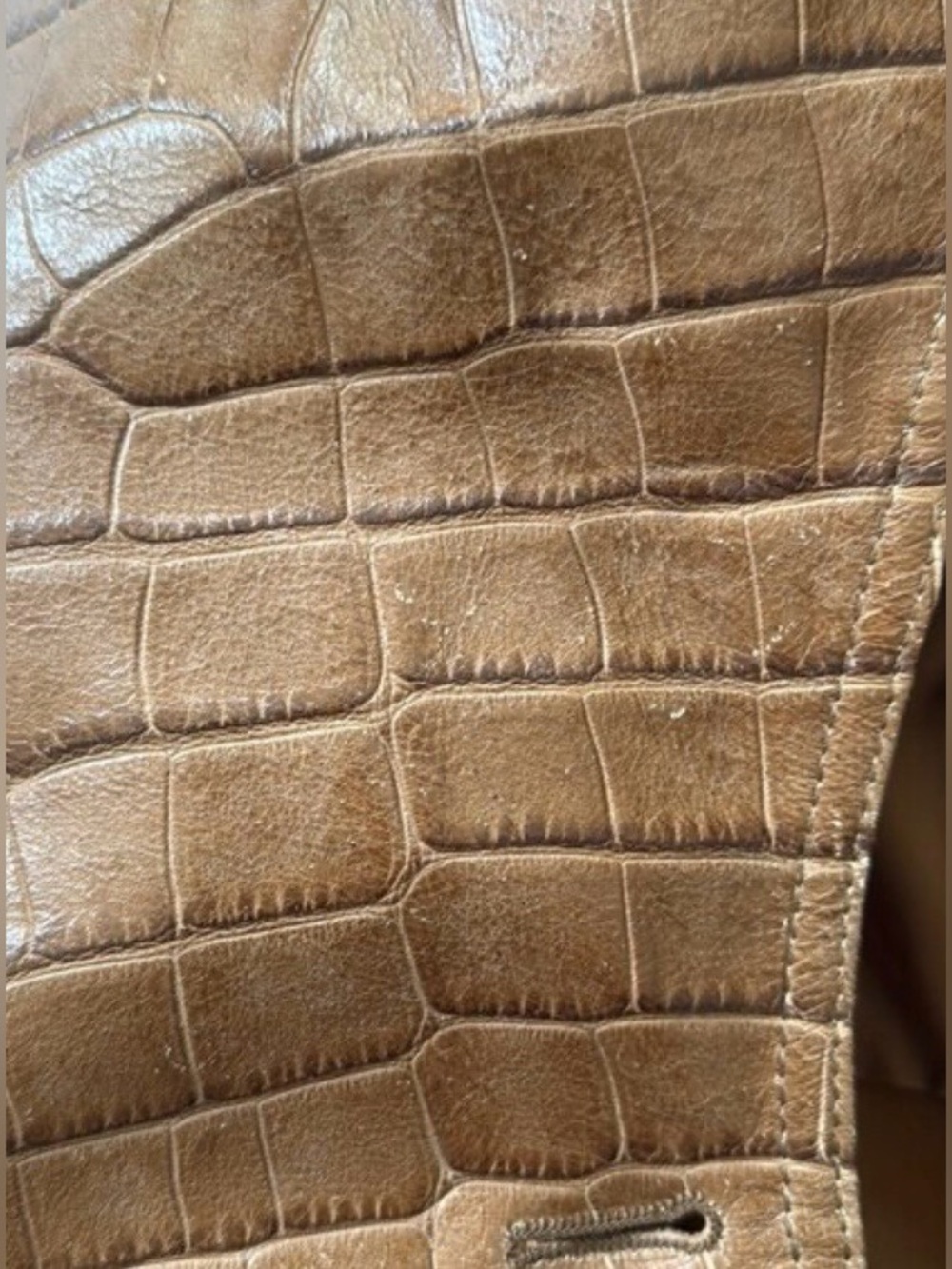 RALPH LAUREN COLLECTION BREANNA CROCODILE LEATHER JACKET IN TOFFEE - Picture 15 of 15